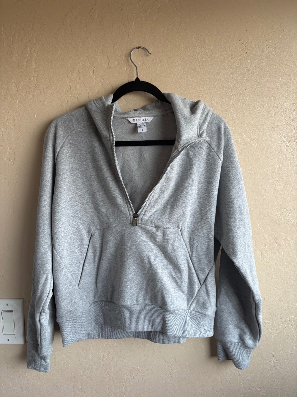 Athleta Gray Quarter Zip Hoodie